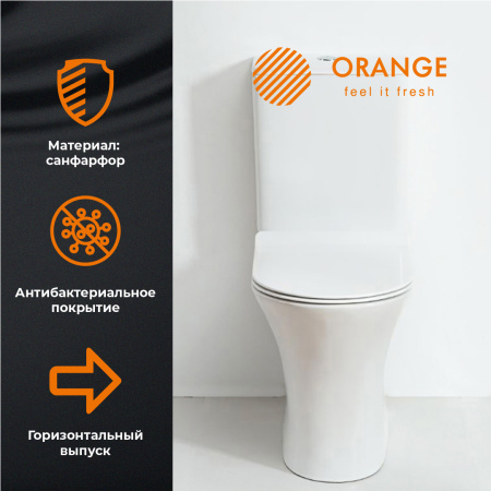Унитаз-компакт Orange C01-000w безободковый, сиденье с микролифтом