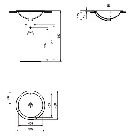 Раковина встраиваемая сверху Ideal Standard Connect E505301