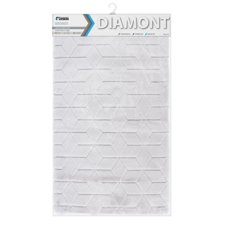 Коврик для ванной 1-ый Fixsen DIAMONT, серый FX-9050K