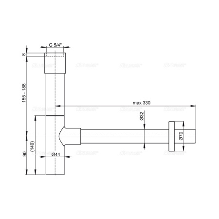 Сифон для раковины AlcaPlast A402 (хром глянцевый)