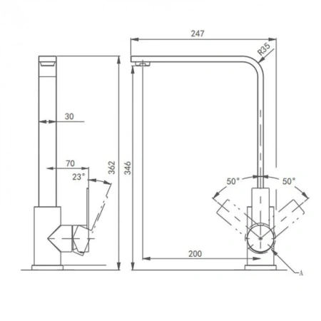 Смеситель для кухни Arrow AG4521SS хром