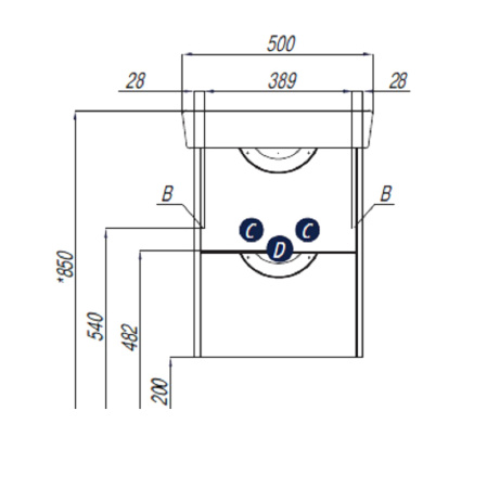 Тумба с раковиной Акватон Сильва 50 1A2117K1SIW70