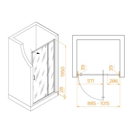 Душевая дверь 90 см RGW Passage PA-008 350800890-21  матовое