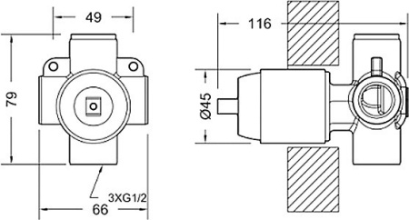Смеситель для душа Bravat Arc F860CP-SET