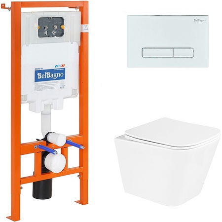 Комплект унитаза с инсталляцией BelBagno BB3103CHR/SC/BB002-80/BB018-GV-BIANCO