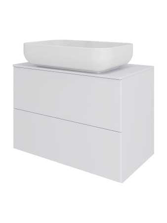 Тумба с раковиной подвесная 75 см,Orange Otto Ot-75TuMDF+B03-600W  белый глянец