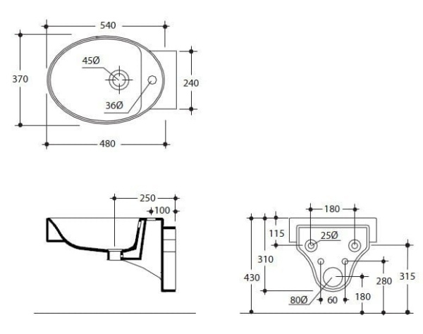 Биде подвесное Kerasan Cento 3525 bi*1