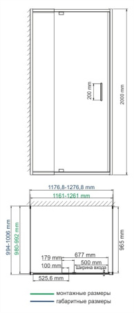 Душевой уголок (120х100) WasserKRAFT Berkel 48P26