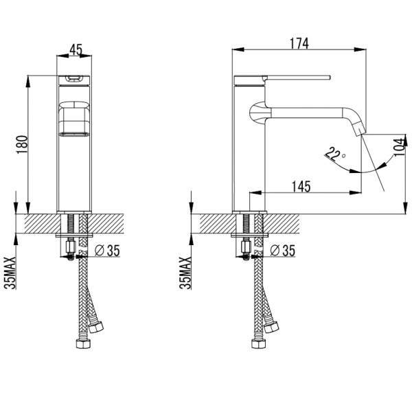 Смеситель для раковины AQUAme Asti AQM6410GM