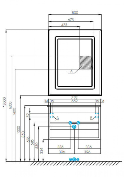 Тумба с раковиной Aquaton Римини 80 1A2267K2RN010