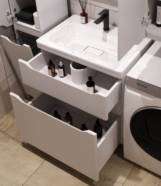 Тумба под раковину Style Line Марелла 70 Люкс Plus СС-00002398 белый матовый