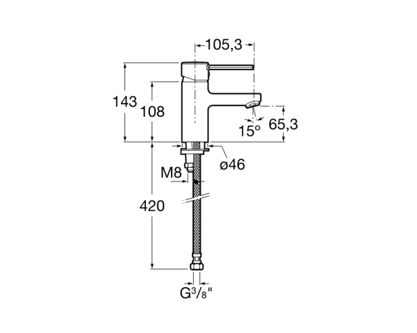 Смеситель для раковины Roca Targa 5A3260C0M