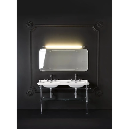 Раковина двойная (150х55) Kerasan Waldorf 4143K1bi/cr*1 белый