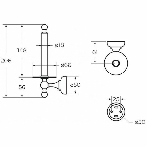 Бумагодержатель Cezares Aphrodite APHRODITE-TH042-02-M