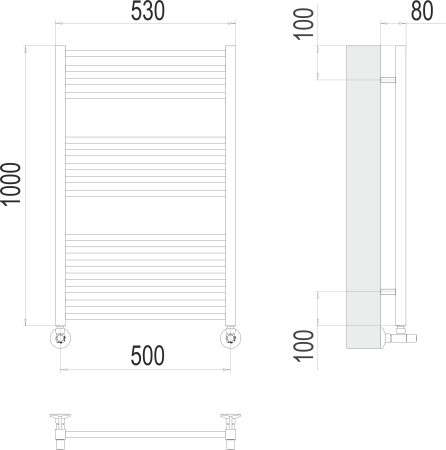 Полотенцесушитель водяной Terminus ВАТИКАН (500х1000) П16 4670078530523
