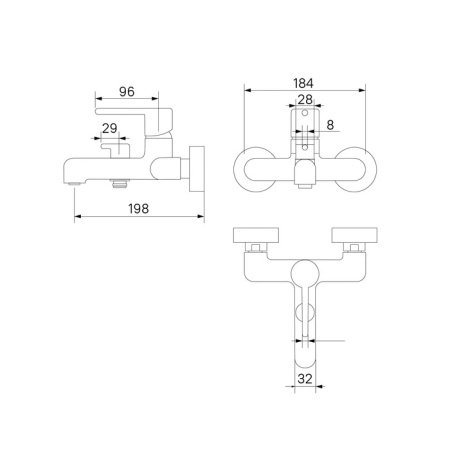 Cмеситель для ванны IDDIS Aiger AIGBC00i02WA