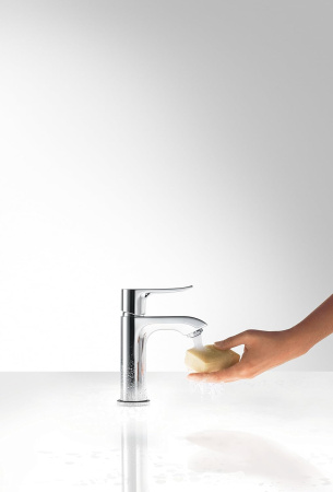 Смеситель для раковины с донным клапаном Hansgrohe Metris CoolStart 31121000 хром