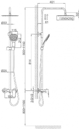 Душевая система D&K Rhein Reisling (DA1273701B03)