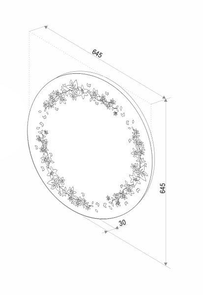 Зеркало подсветкой (64,5x64,5) Continent Флорис Люкс ЗЛП3159