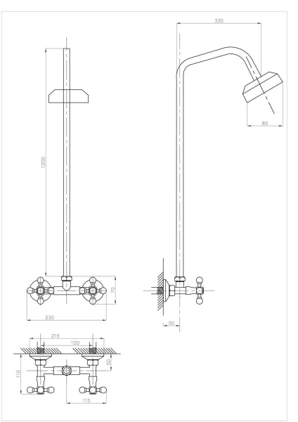 Душевая стойка ПСМ-Профсан Душ PSM-110-89