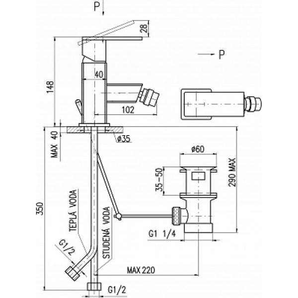 Смеситель для биде Rav Slezak Loira LR545.5K