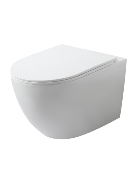 Унитаз подвесной безободковый с системой слива TORNADO Agger AT07150 сиденье с микролифтом