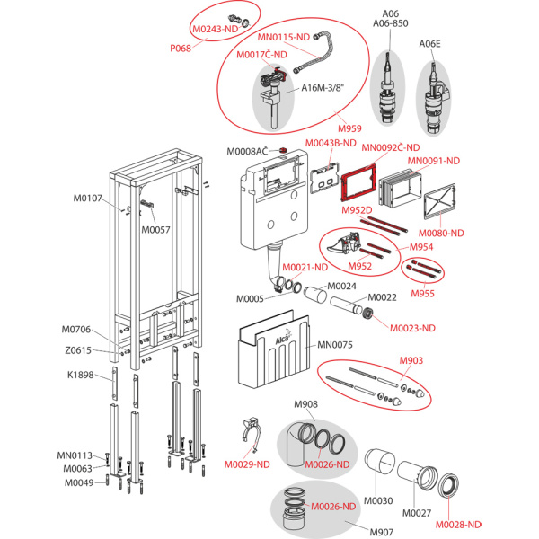 Скрытая система инсталляции для унитаза AlcaPlast Solomodul AM116/1120
