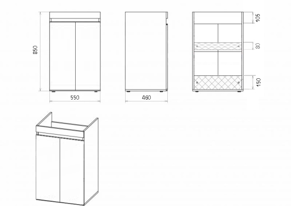 Тумба под стиральную машину Misty Фостер 55  Э-Фос01055-01Пр