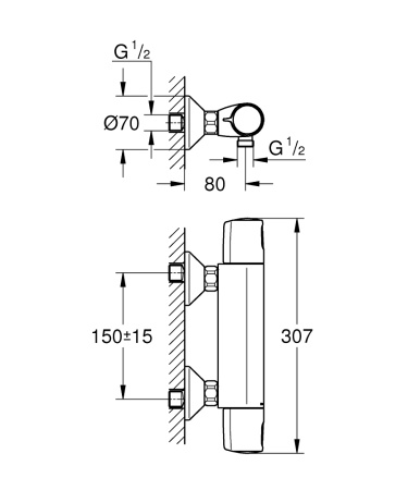 Термостатический смеситель GROHE Precision Start NEW 34229 002 (34229002)
