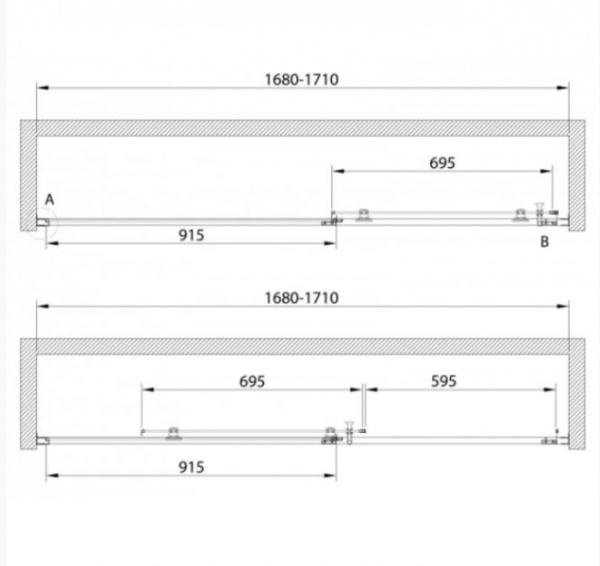 Душевая шторка Cezares ECO-O-VF-2-170/145-C-Cr