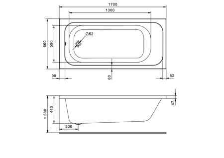 Акриловая ванна (170х80)  Santek Ламма   1WH501763