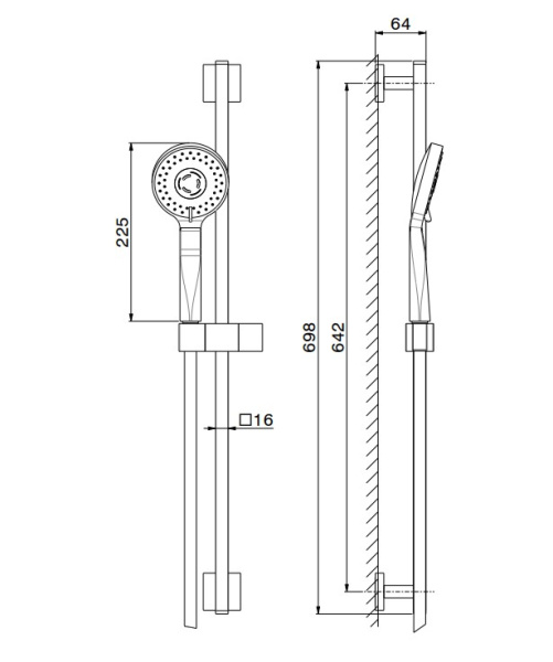 Душевой гарнитур Kerama Marazzi Futura 851KM.21.018 Душевой гарнитур Kerama Marazzi Futura 851KM.21.018