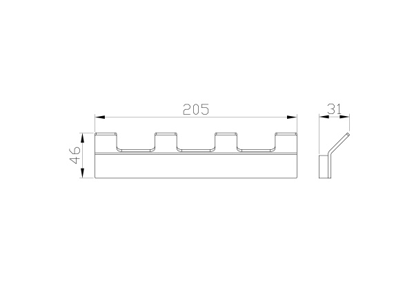Вешалка с 4 крючками для ванной WONZON & WOGHAND LOTTE, темный графит WW-8345-BGM