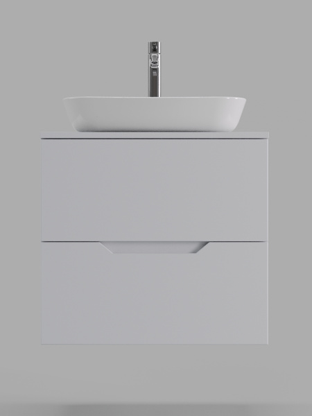 Тумба с раковиной подвесная 60 см Orange Line Li-60TuwMDF+B07-500W белый