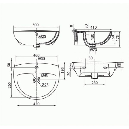 Раковина Kolo Freja 50 L71150000