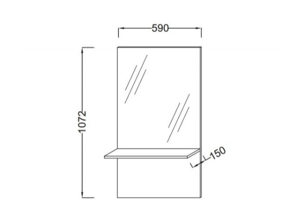Зеркало длинное Jacob Delafon Struktura (79 см) EB1213-N18