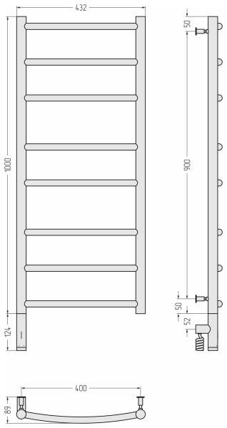 Полотенцесушитель электрический Сунержа Галант 3.0 (100х40) 31-5800-1040 левый Полотенцесушитель электрический Сунержа Галант 3.0 (100х40) 31-5800-1040 левый