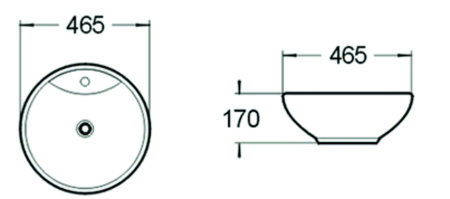 Раковина накладная (46,5х46,5) SantiLine SL-1067