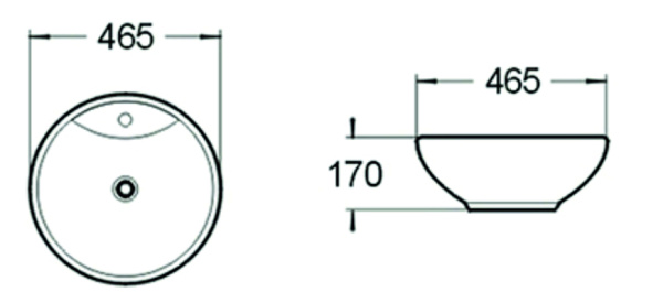 Раковина накладная (46,5х46,5) SantiLine SL-1067