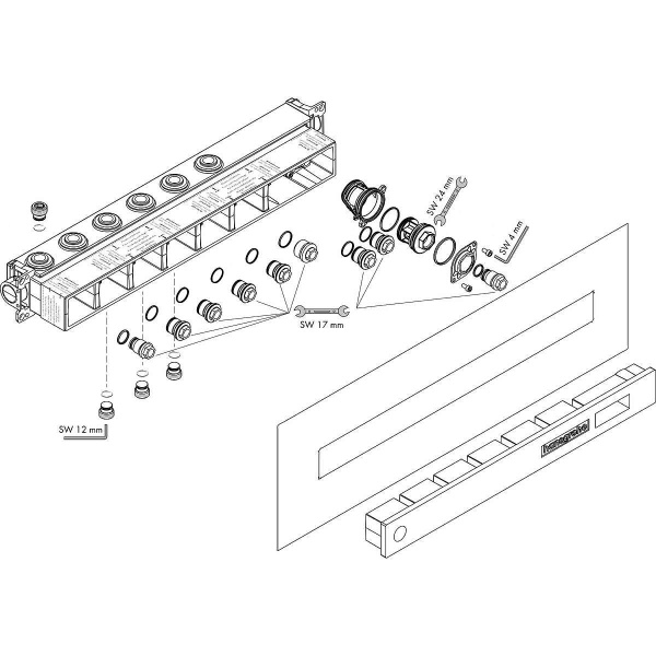 Термостат для душа на 4 потребителя Hansgrohe RainSelect 15357600 черный/хром