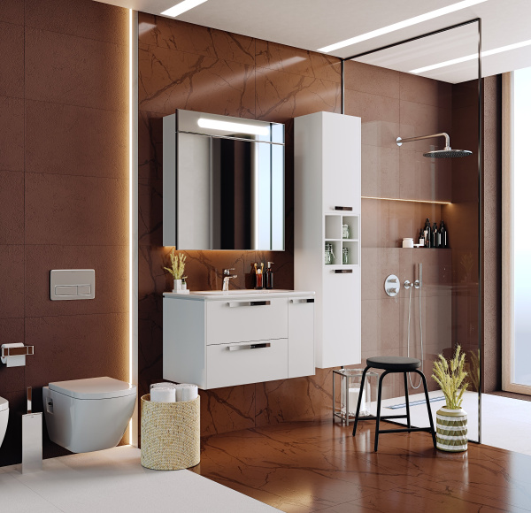 Тумба под раковину Roca Lago 80 белый глянец 857296806