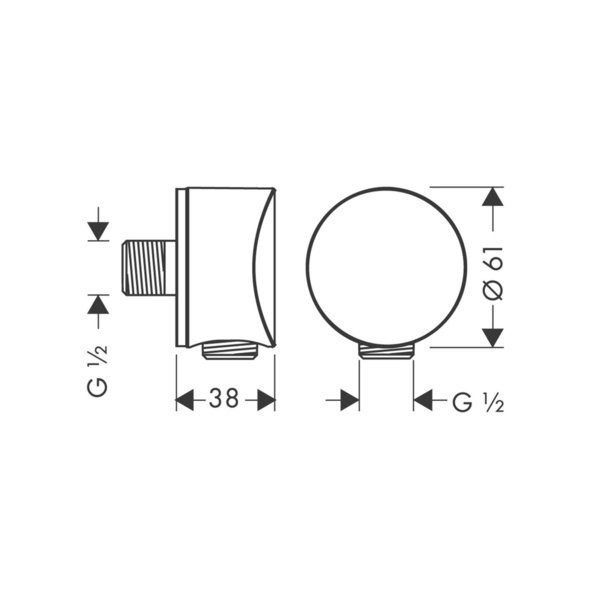  Подключение для душевого шланга Hansgrohe FixFit 26453670, черный матовый