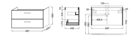 Тумба под раковину Jacob Delafon Ola (100x56) EB392RU-N14