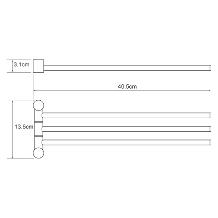 Держатель полотенец тройной WasserKRAFT K-1933