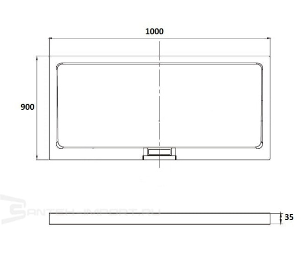 Душевой поддон прямоугольный 90х100х3.5 RGW AWF-21 03250390-01