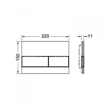 Панель смыва с двумя клавишами TECE Square 9240806