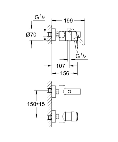 Смеситель для ванны однорычажный Grohe Concetto 32211 001 (32211001) хром