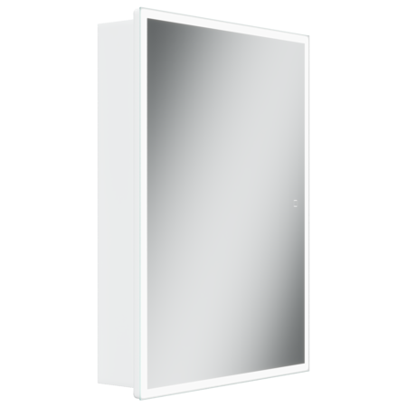 Зеркало-шкаф с подсветкой SANCOS Cube 600х140х800, LED подсветка, универсальные крепления петель, сенсорный включатель, 2 полки стекло, арт. CU600