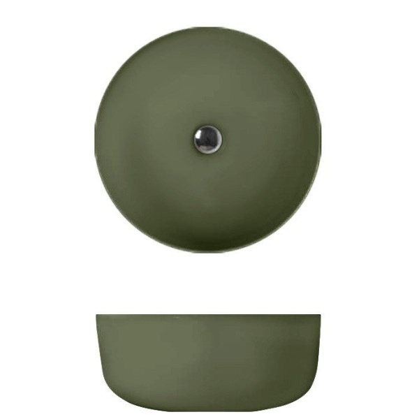 Раковина накладная (40х40) Kerasan Nolita 534411 зеленый матовый