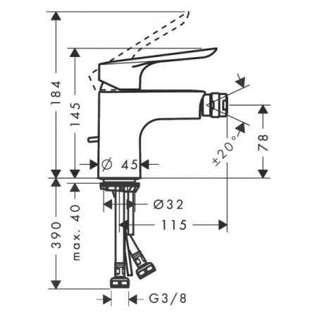 Смеситель для биде Hansgrohe Logis E 71232000